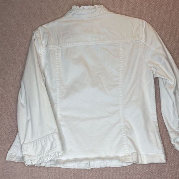 Ruby Road Women's Cotton White Eyelet Zipper Jacket Size 12 Stretchy Material - Picture 7 of 8